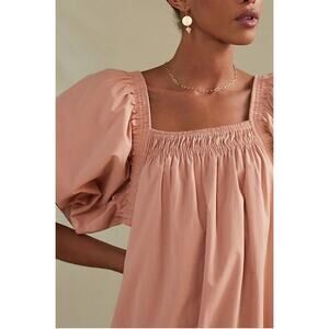 Anthropologie- Magali Pascal Puff-Sleeved Tunic Dress Size S Boho Romantic